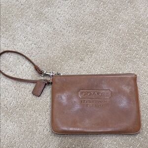 Coach Brown Leather Wristlet